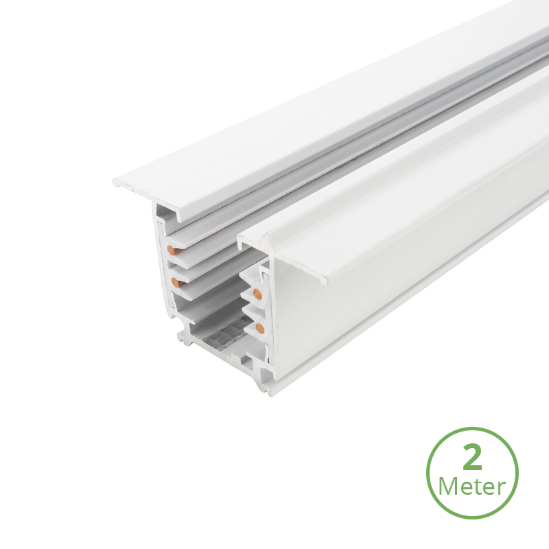 Inbouw 3-fase LED rail wit 200 cm