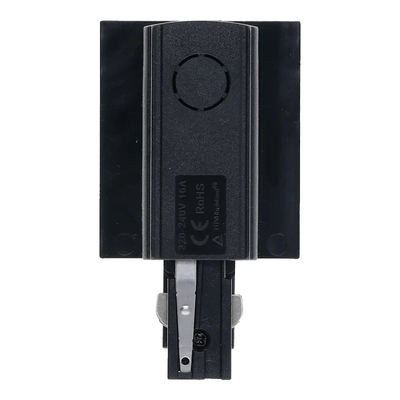 Inbouw 3-fase rail voedingsconnector zwart links