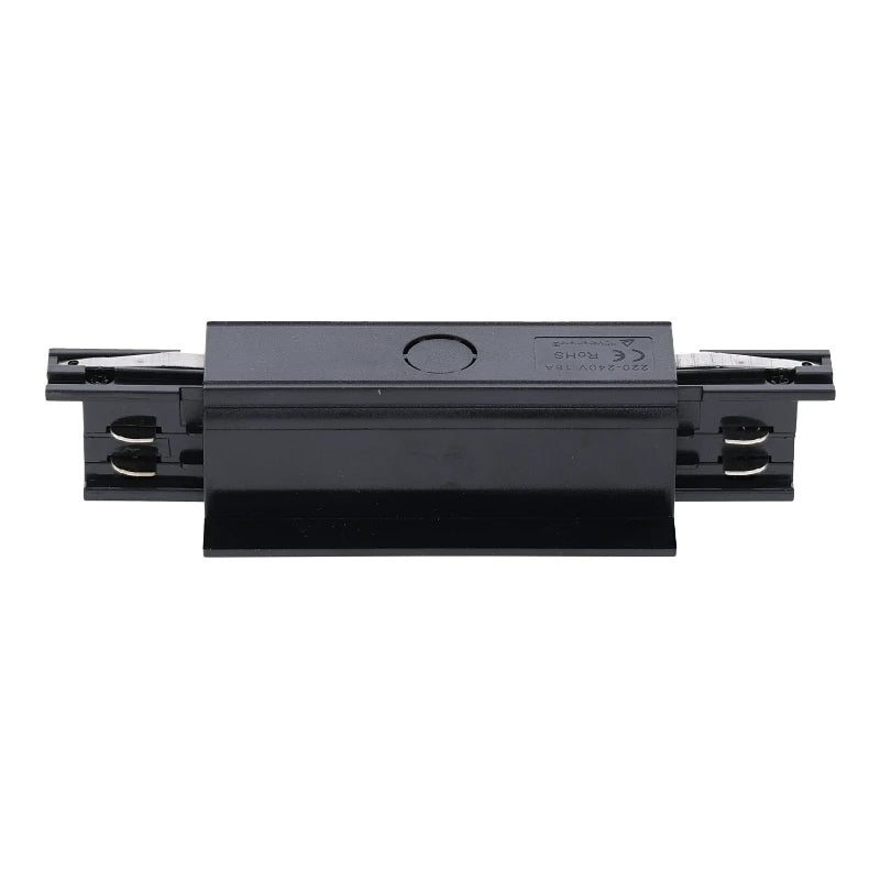 Inbouw 3-fase rail connector recht zwart