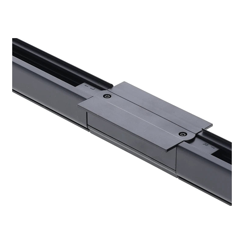 Inbouw 3-fase rail connector recht zwart