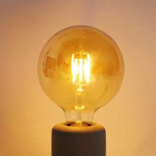 Lampe LED E27 filament G125 6W 2200K blanc dimmable