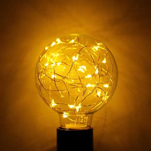 Filament de lampe LED E27 G125 fil de cuivre 1,5W 2100K ambre