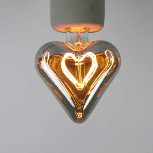 Lampe LED E27 filament coeur gris fumé 5W 2200K dimmable