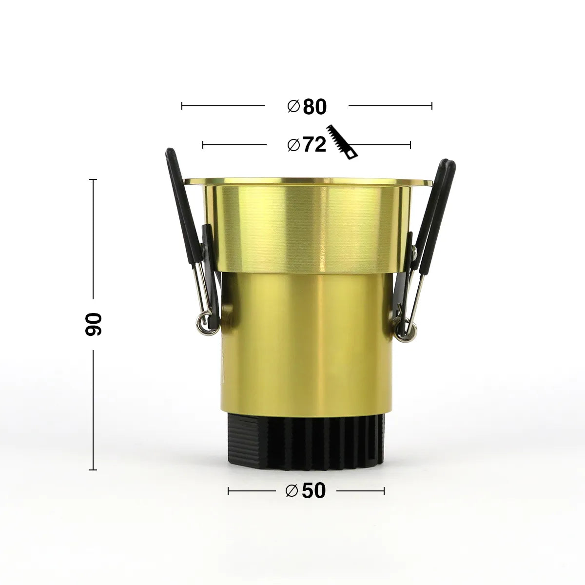 Spot encastrable LED doré 5W 3000K blanc chaud ⌀80mm Anti éblouissant