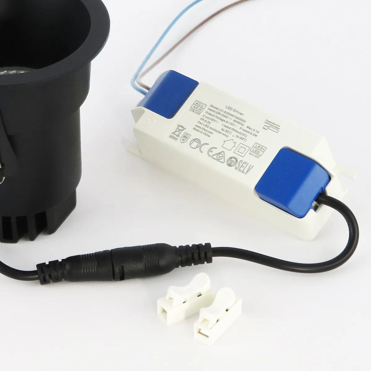 Spot encastrable LED noir 5W 3000K blanc chaud ⌀80mm Anti éblouissant