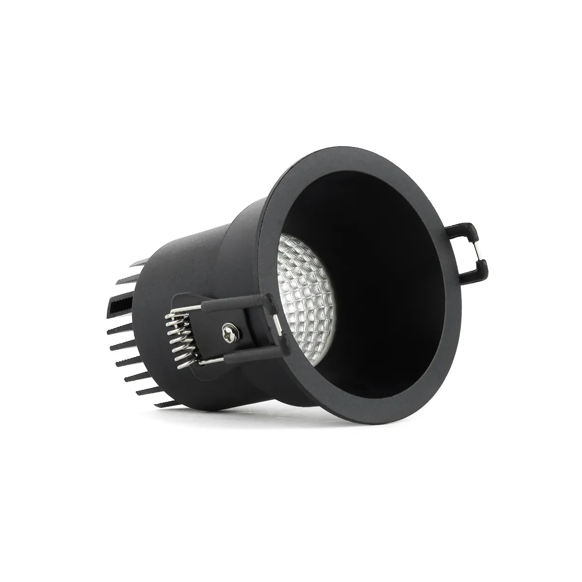 Spot encastrable LED noir 5W 3000K blanc chaud ⌀80mm Anti éblouissant