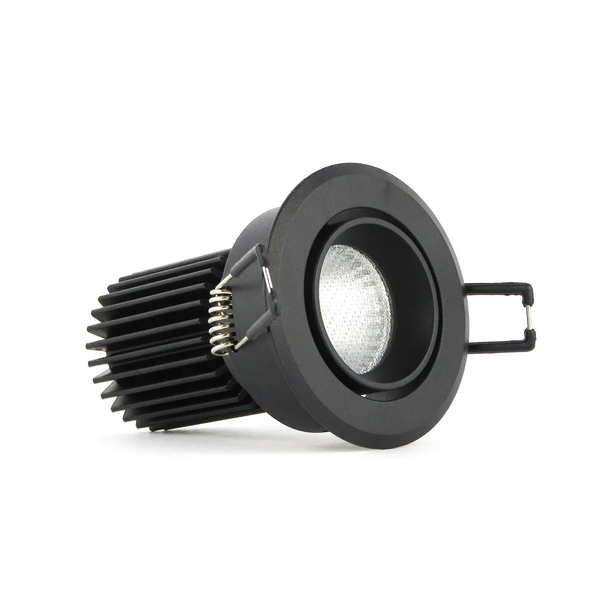 Spot encastrable LED noir 5W 3000K blanc chaud ⌀70mm inclinable