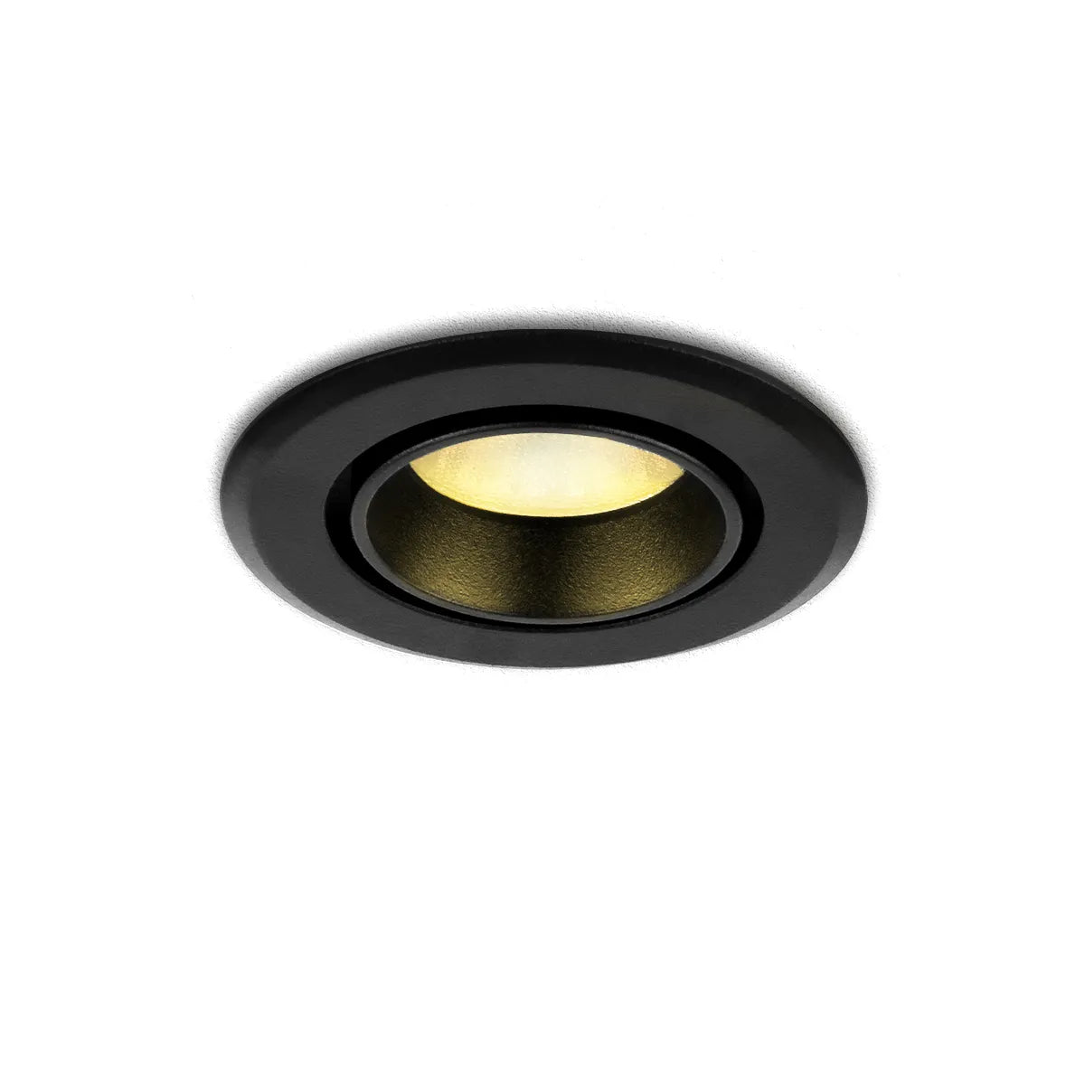 Spot encastrable LED noir 5W 3000K blanc chaud ⌀70mm inclinable