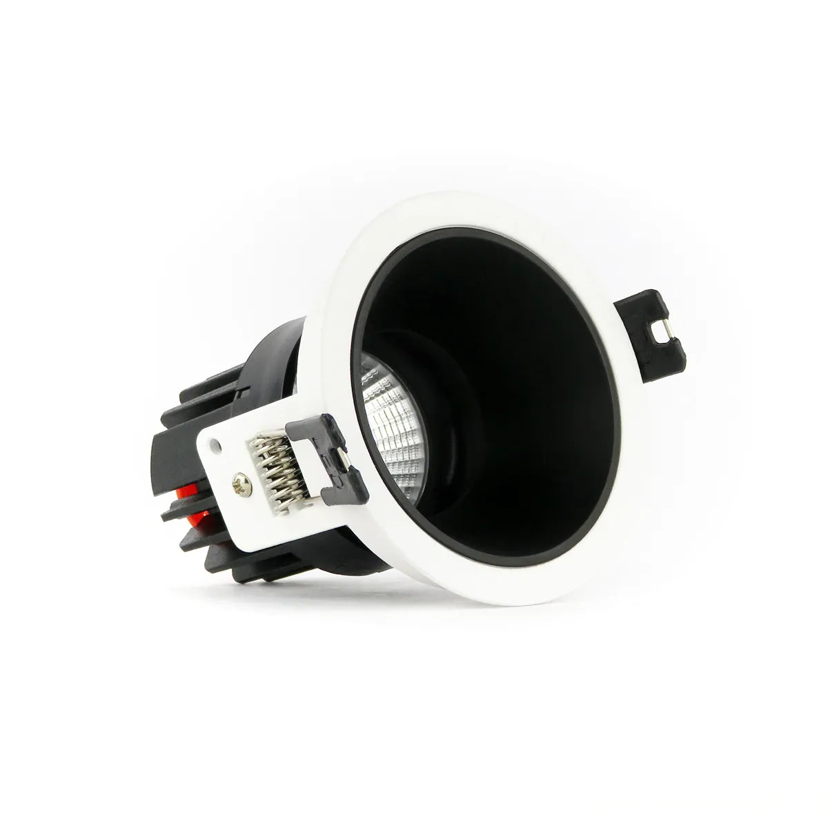 Spot encastrable LED 5W 3000K blanc chaud ⌀83mm inclinable Noir avec bord blanc