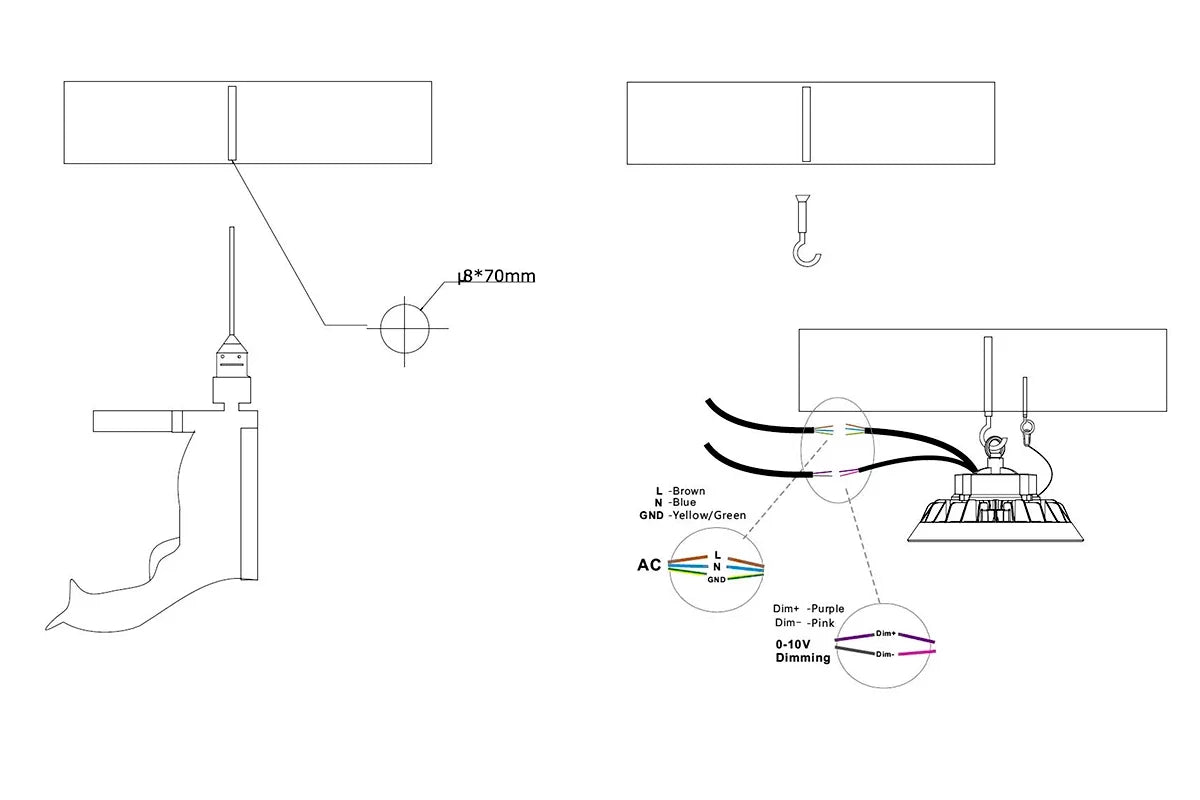 LED UFO Highbay 150W 200lm/W IP65 Dimbaar, productfoto 6