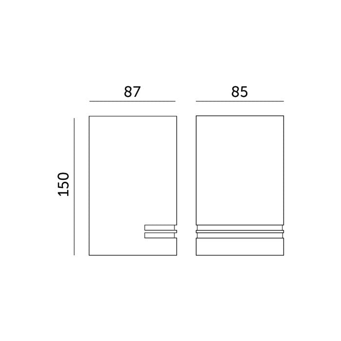 Applique murale LED 150mm GU10 IP44 pour intérieur et extérieur