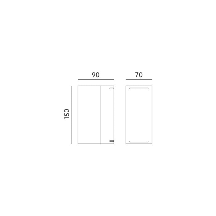 Applique murale LED bidirectionnelle demi-ronde 150mm GU10 IP44
