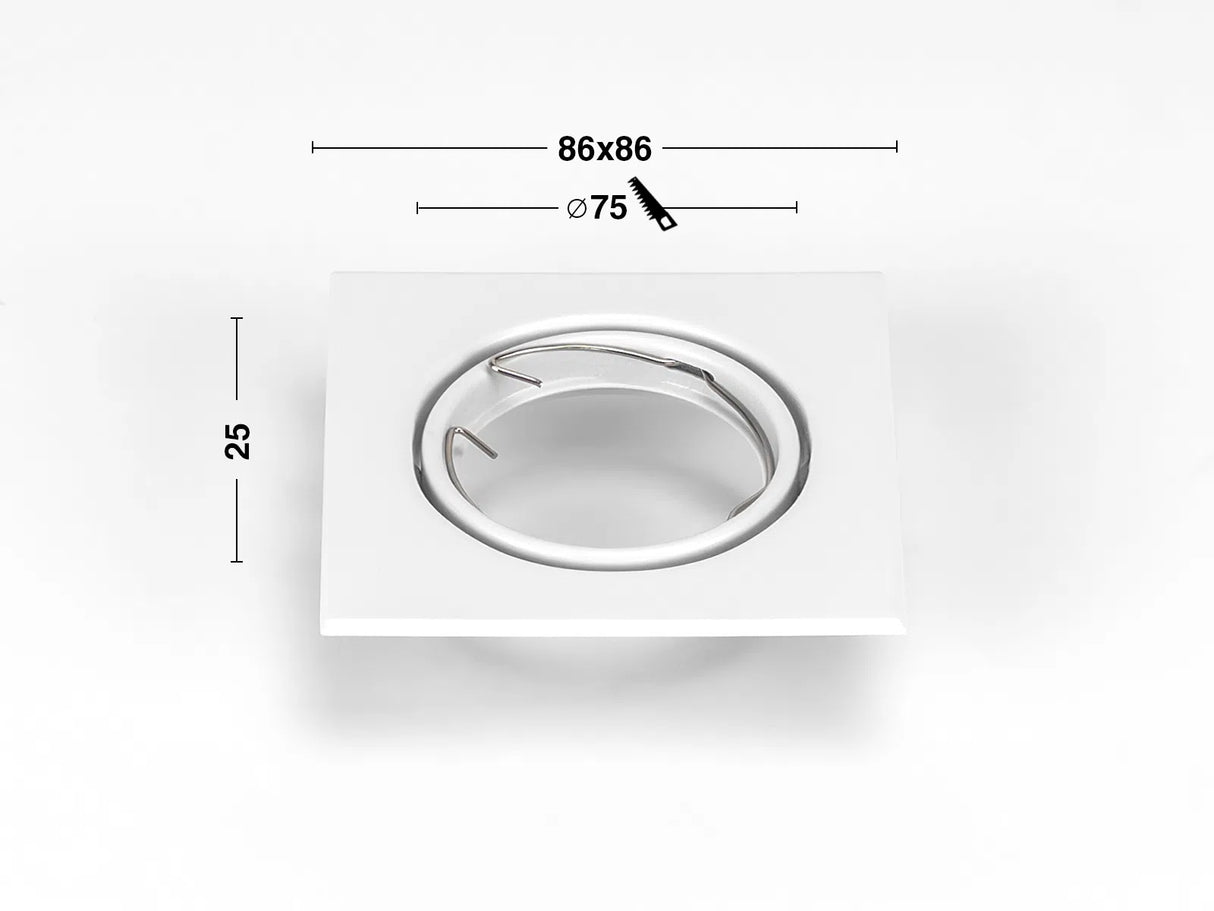 Luminaire encastrable LED GU10 IP20 86x86mm inclinable