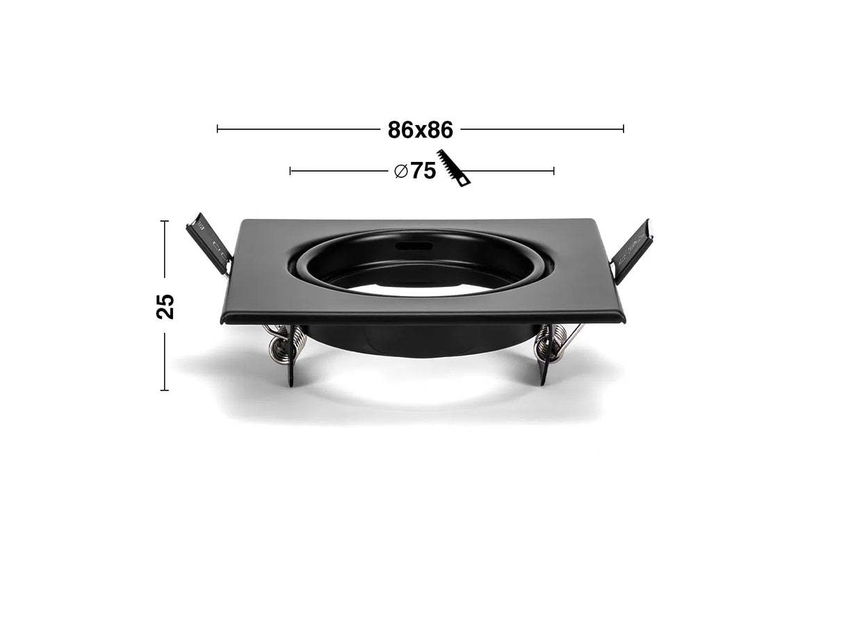 Luminaire encastrable LED GU10 IP20 86x86mm inclinable