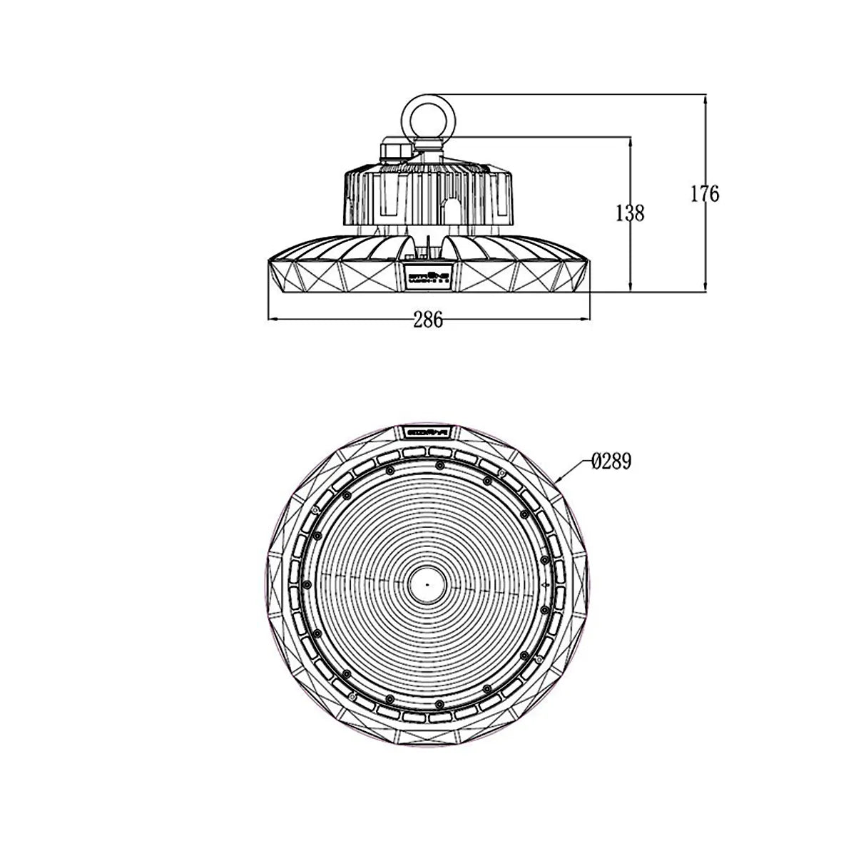 LED UFO Highbay 110W Primaire Avancé 175lm/W Sans scintillement