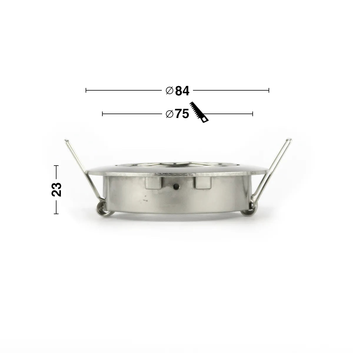 Encastré LED GU10 IP20 argent ⌀84mm inclinable