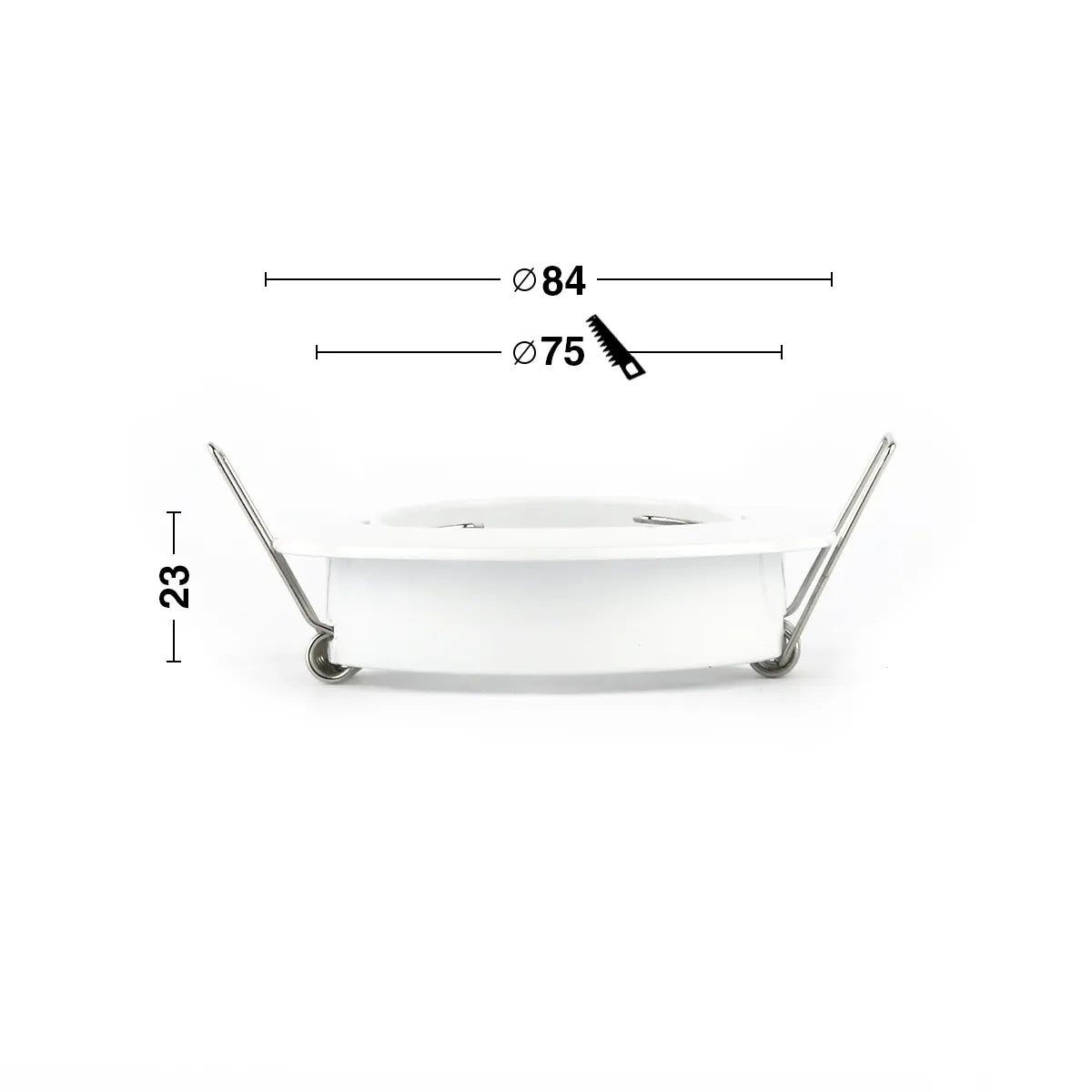 Encastré LED GU10 IP20 blanc ⌀84mm inclinable