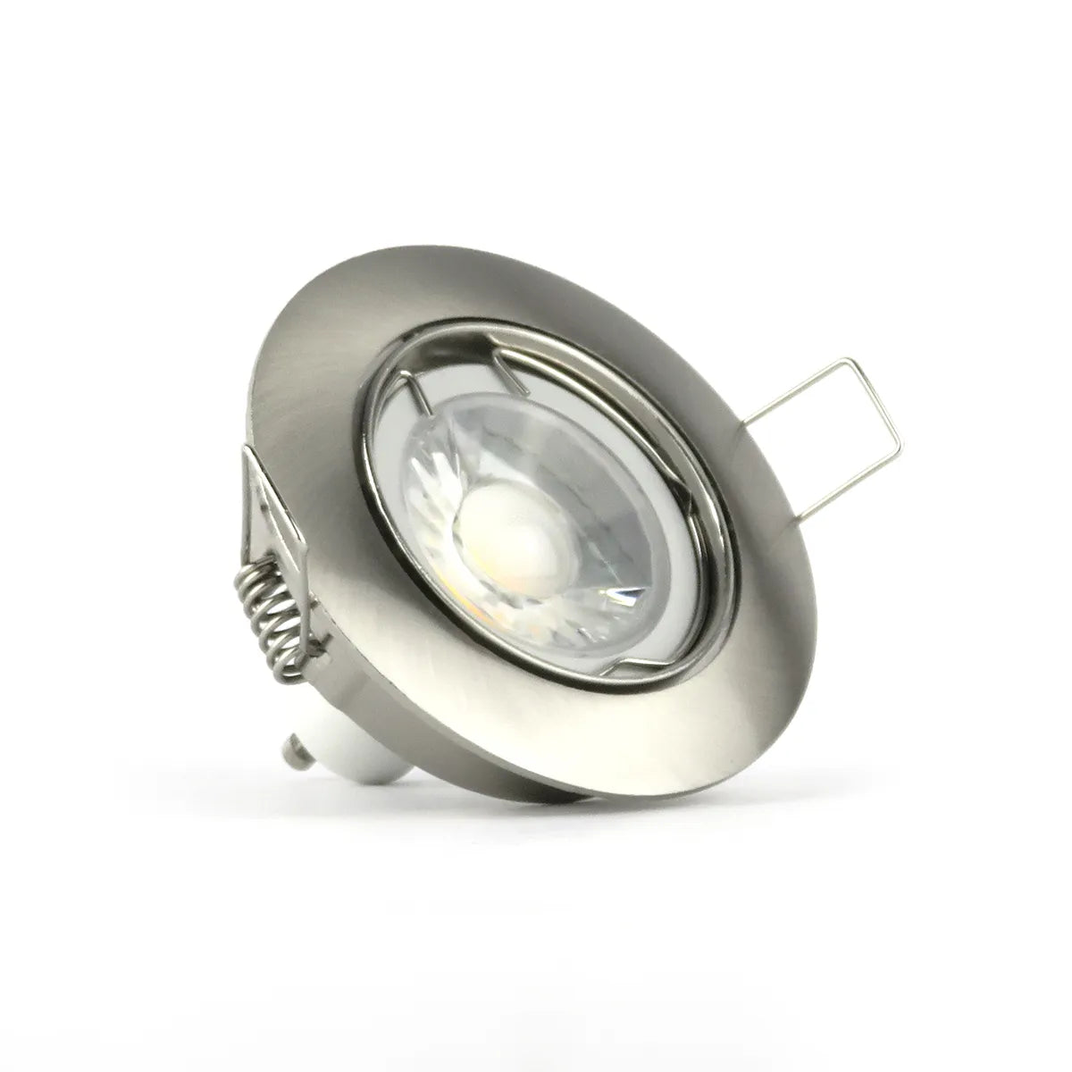 Encastré LED GU10 IP20 argent ⌀84mm inclinable