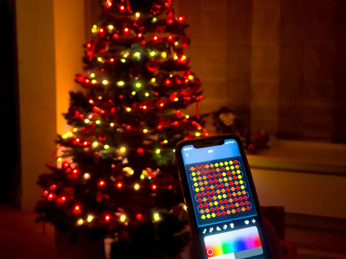 Lumières de Noël LED intelligentes Guirlande lumineuse RVB 10 mètres Contrôle par application 5 watts
