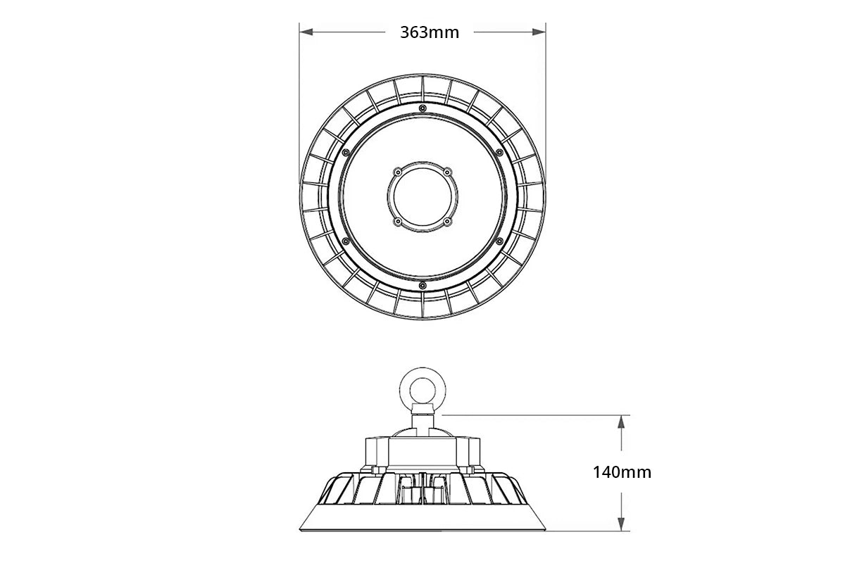 LED UFO Highbay 240W 150lm/W Philips LED Driver IP65 Dimbaar