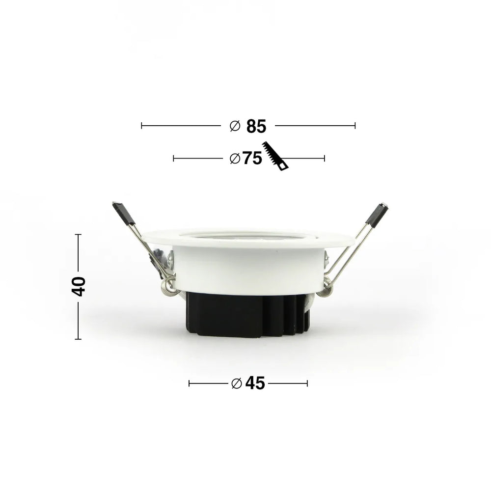 Spot encastrable LED 3W ⌀85mm dimmable, inclinable