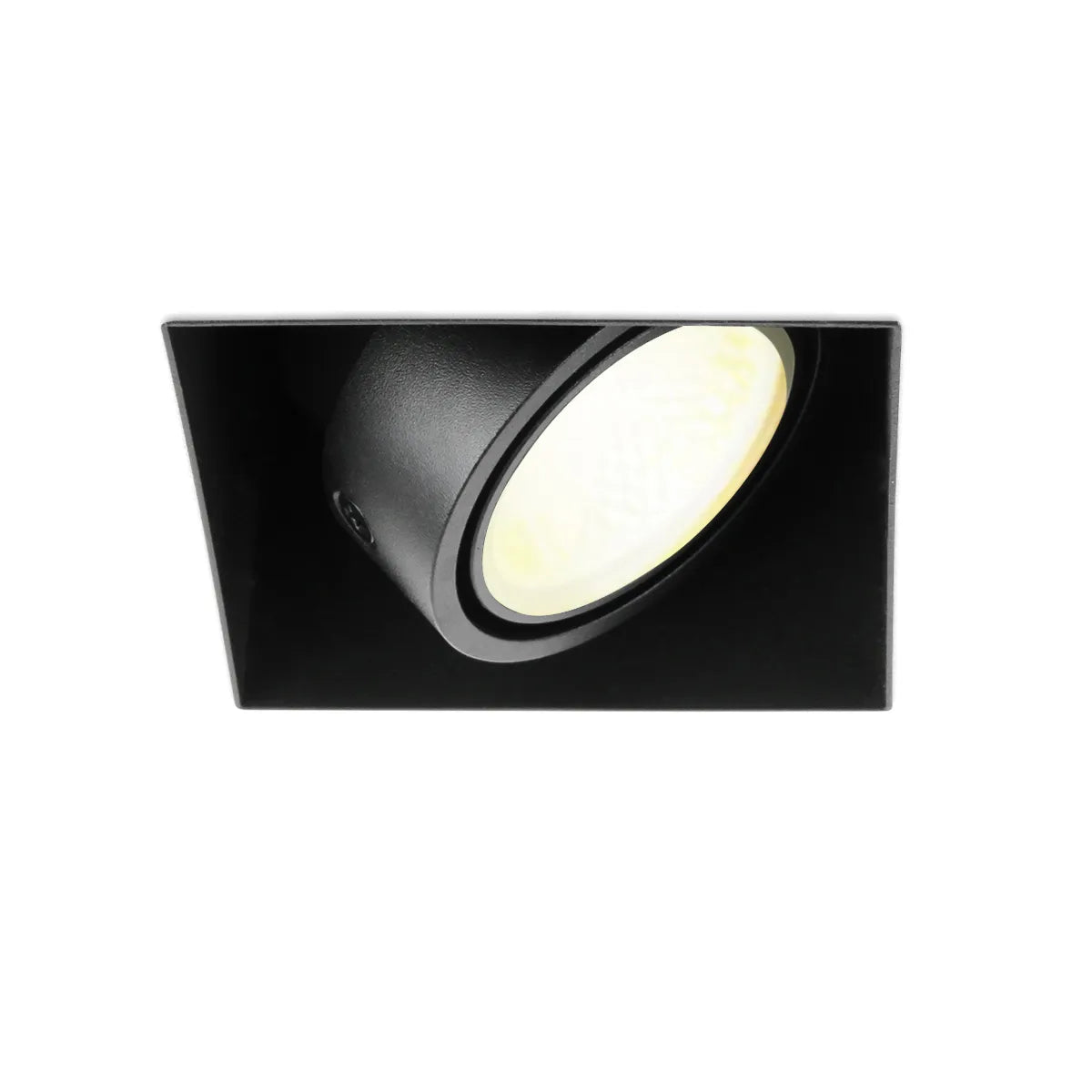 Spot encastrable LED noir 6W Trimless 3000K blanc chaud carré 89x89mm inclinable orientable