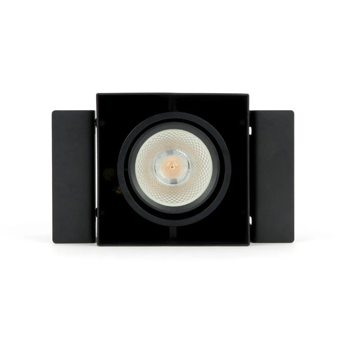 Spot encastrable LED noir 6W Trimless 3000K blanc chaud carré 89x89mm inclinable orientable