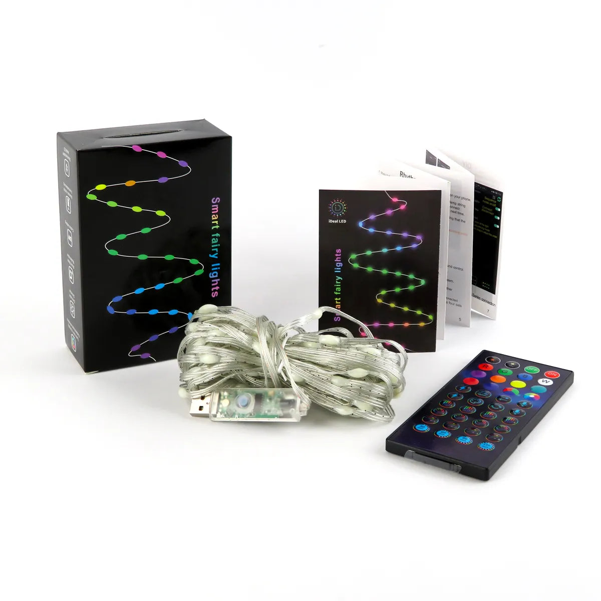 Lumières de Noël LED intelligentes Guirlande lumineuse RVB 10 mètres Contrôle par application 5 watts