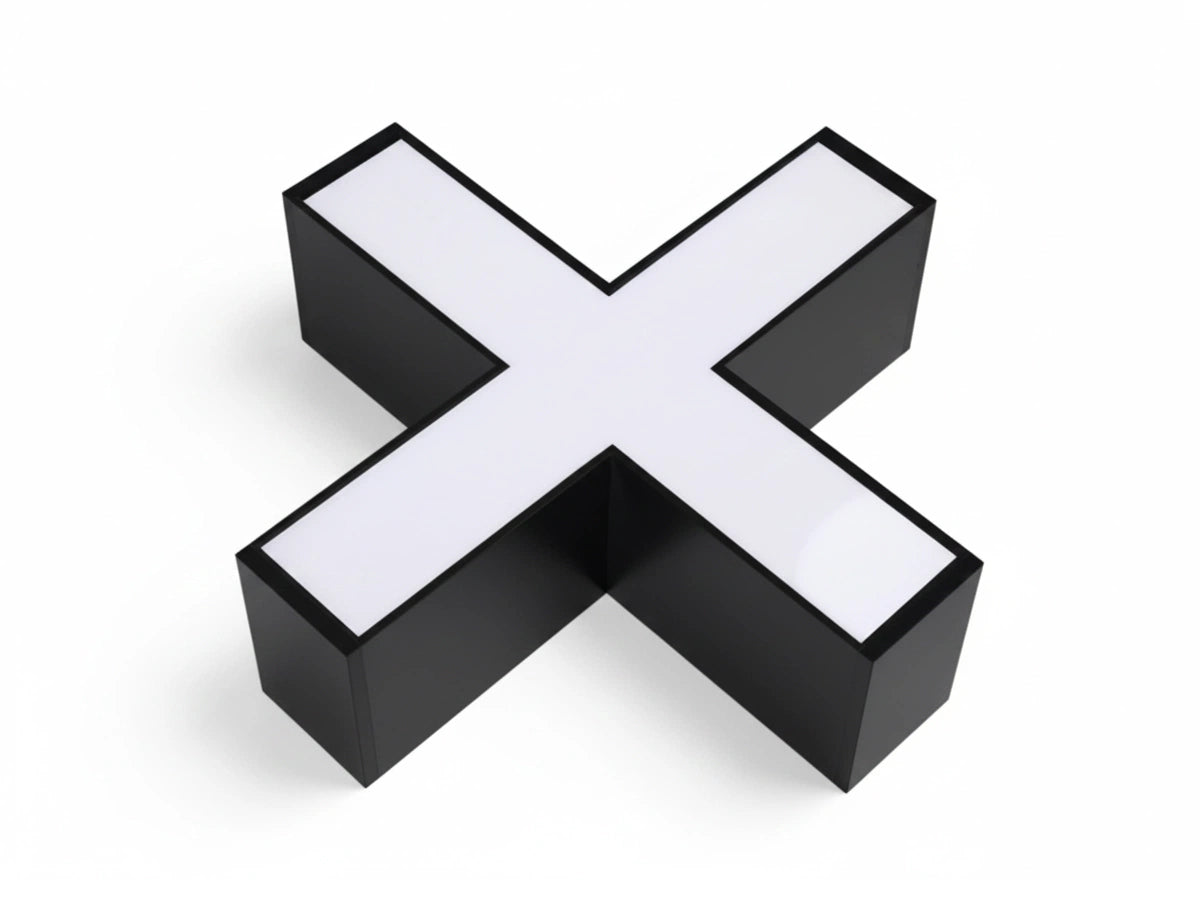 Connecteur en X pour barres LED | Pour systèmes en grille et plus