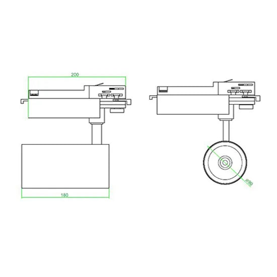 Spot sur rail LED triphasé 40W CRI>90