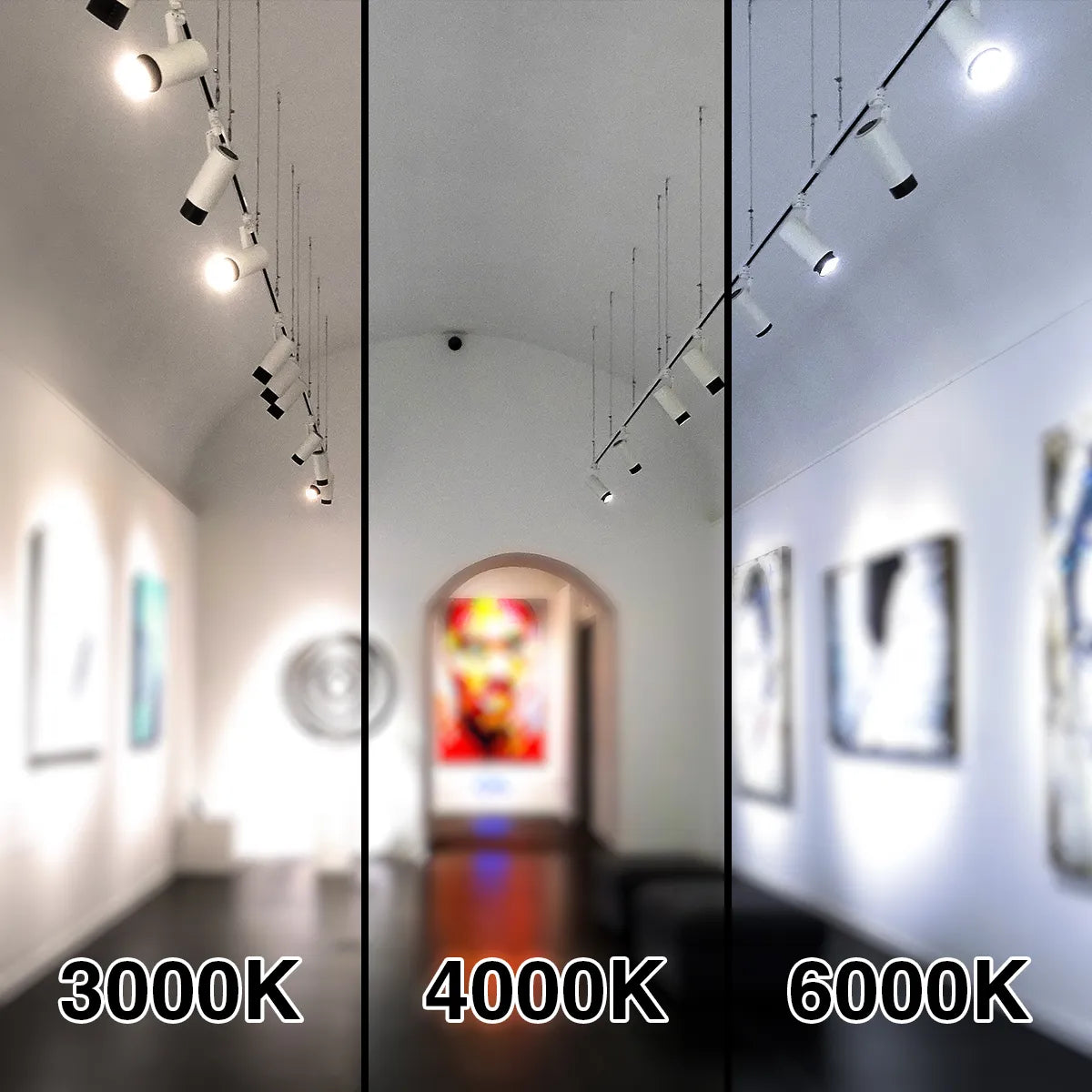 Spot sur rail LED triphasé 20W CRI>90