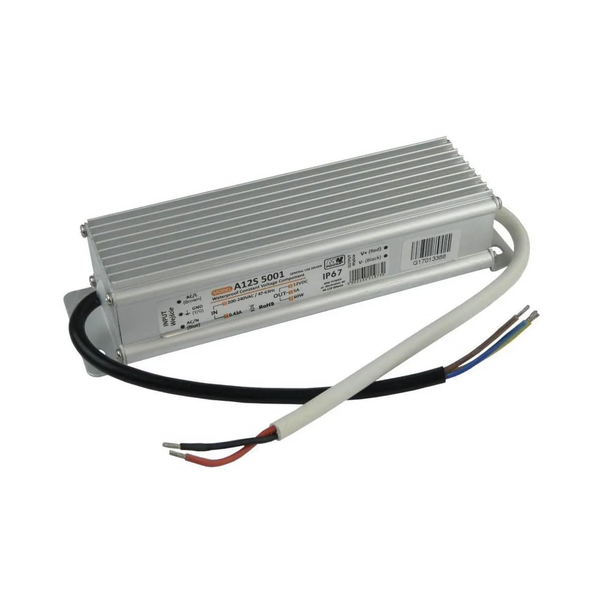 Alimentation pour ruban LED étanche IP67 60W