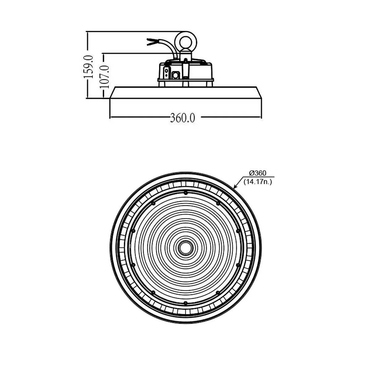 LED UFO Highbay 200W 150lm/W Sosen Driver Intensité Variable