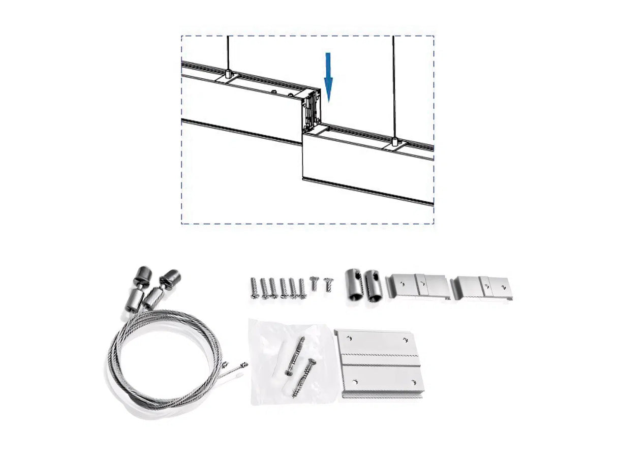 Barre lumineuse LED suspendue blanche 150 cm 48 W connectable