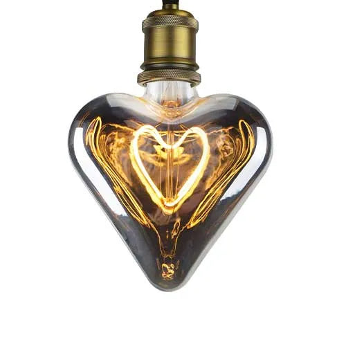 Lampe LED E27 filament coeur gris fumé 5W 2200K dimmable