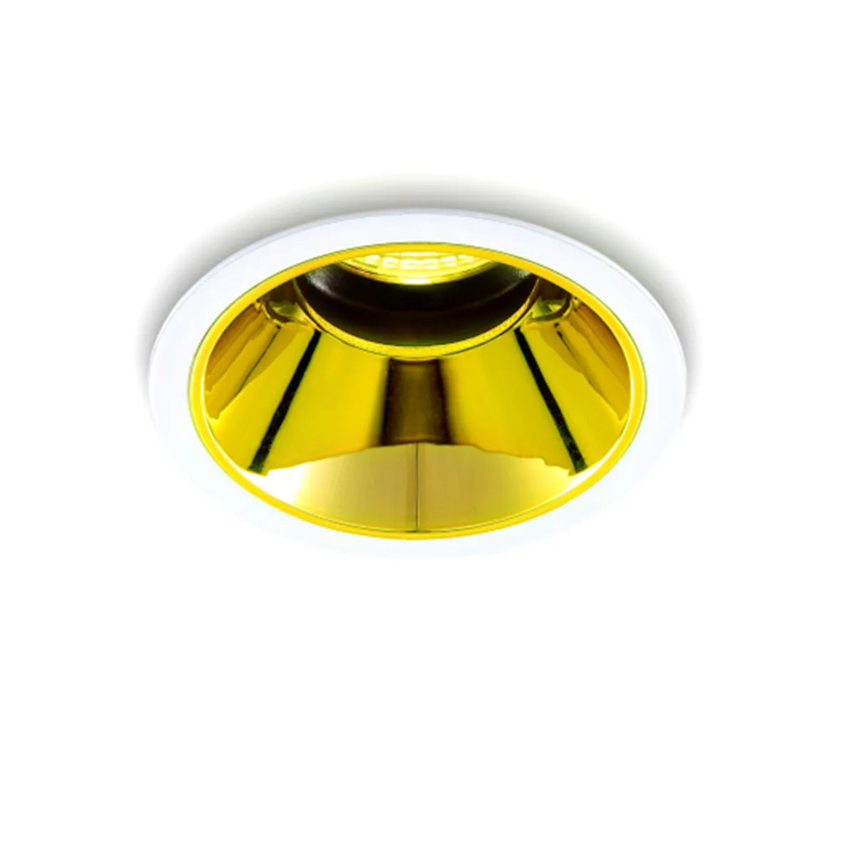 Spot encastrable LED 5W 3000K blanc chaud ⌀83mm inclinable Or avec bord blanc