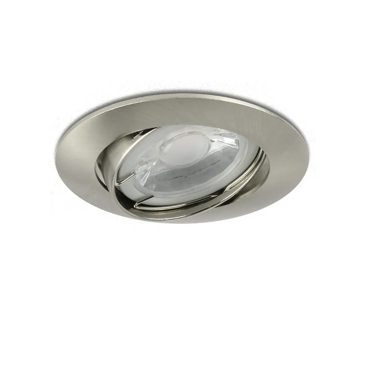 Encastré LED GU10 IP20 argent ⌀84mm inclinable