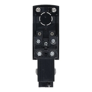 Inbouw 3-fase rail voedingsconnector zwart links