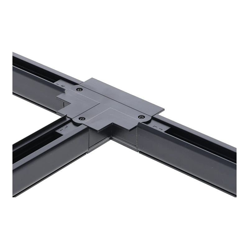 Inbouw 3-fase rail T-splitsing connector zwart links 1
