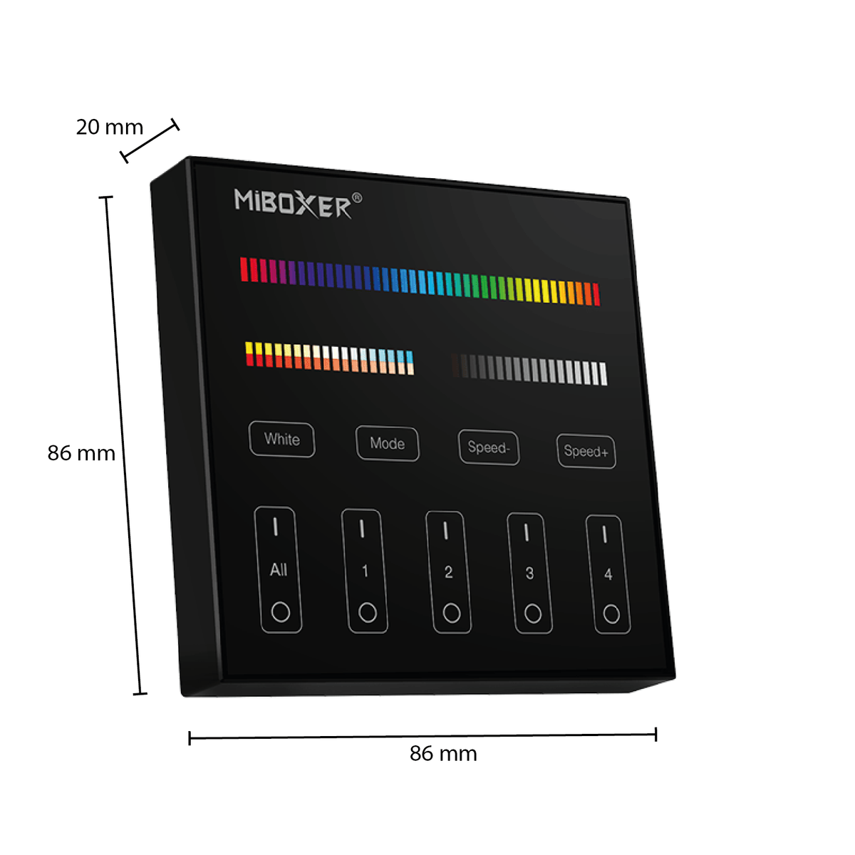 Commande murale Mi-Light 4 groupes | RGB+CCT