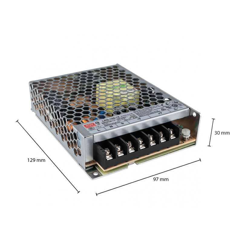 Alimentation ruban LED MeanWell IP20 12V | 100W