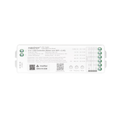 Mi-Light ledstrip controller 5-in-1 Matter WiFi vooraanzicht