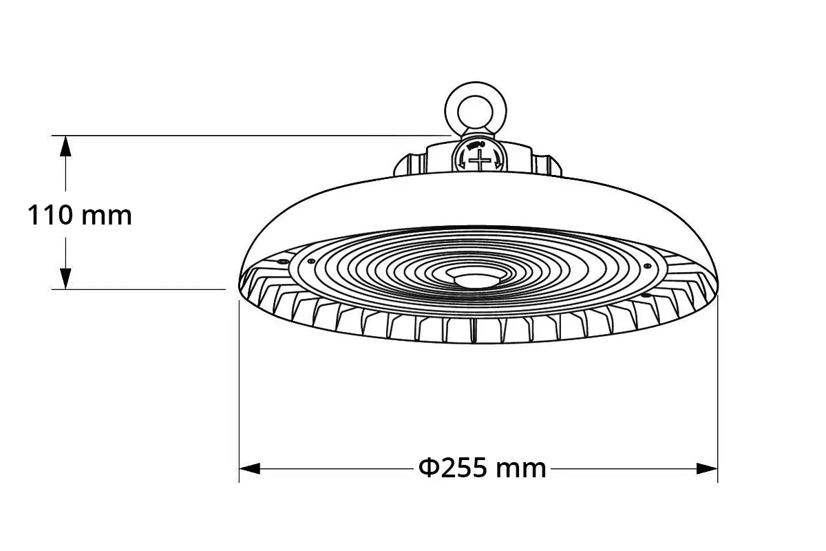 LED UFO Highbay 100W 200lm/W IP65 Dimbaar, productfoto 5
