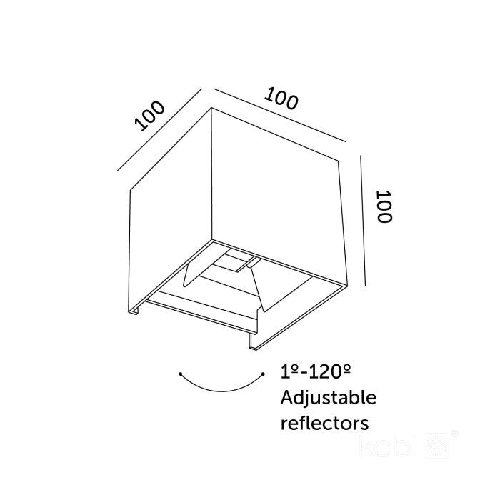 Applique murale LED 2x3W à faisceau réglable | IP54