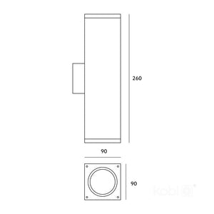 Up-Down Wandleuchte | Für Fassade, Eingang und Laufwege