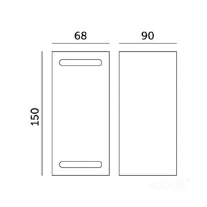 Applique murale LED bidirectionnelle 150mm GU10 IP54