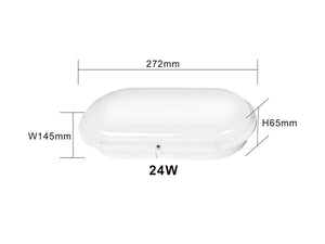 LED Bulkhead 272x145mm Ovale 24W | IP66