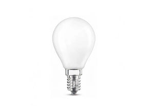 E27/E14 LED Lamp filament P45 5W 2600K frosted dimbaar, recht van voren en in close-up (foto 2)