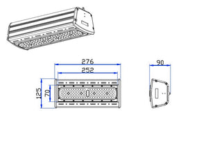 LED Highbay linear 276mm 50W 150lm/W Sosen Driver Dimbaar IP65