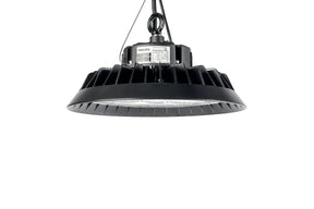 LED UFO Highbay 150W 150lm/W Philips LED Driver IP65 Dimbaar, ophangsysteem en zijaanzicht